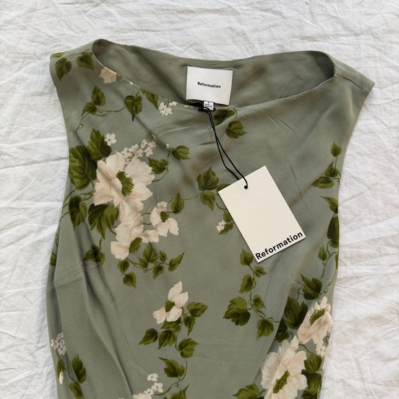 NWT Reformation Prescott Floral Mermaid Dress Greenery Wedding Guest Small - Picture 9 of 15
